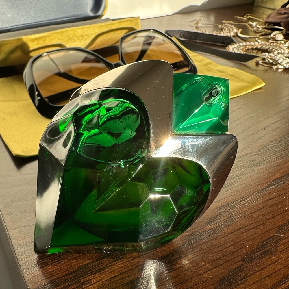 Mugler Aura Green and Silver Bottle